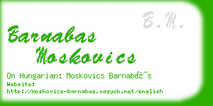 barnabas moskovics business card